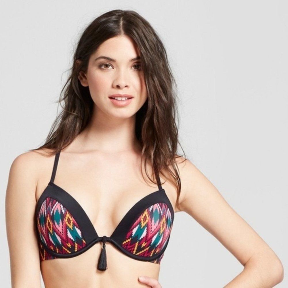 Shade & Shore Bikini Top  Black Ikat